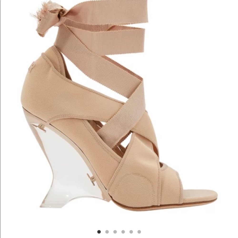 Dior Étoile sandal in nude micro fishnet size 36